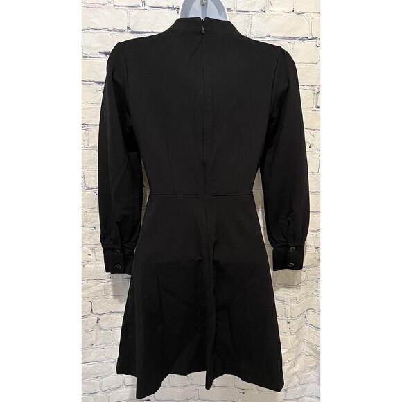 Ann Taylor Long Sleeve Black Dress Rayon Blend Size 2 Petite 2P - Picture 4 of 7